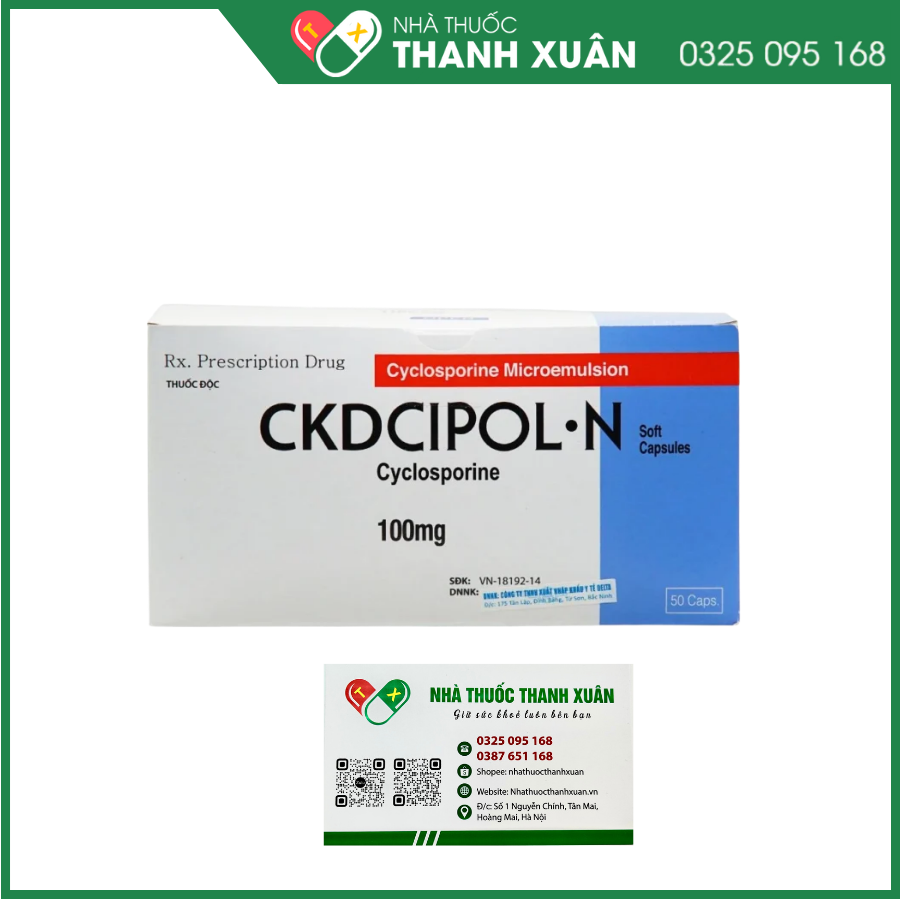 Ckdcipol-N 100mg ngăn ngừa thải bỏ mảnh ghép trong ghép tạng